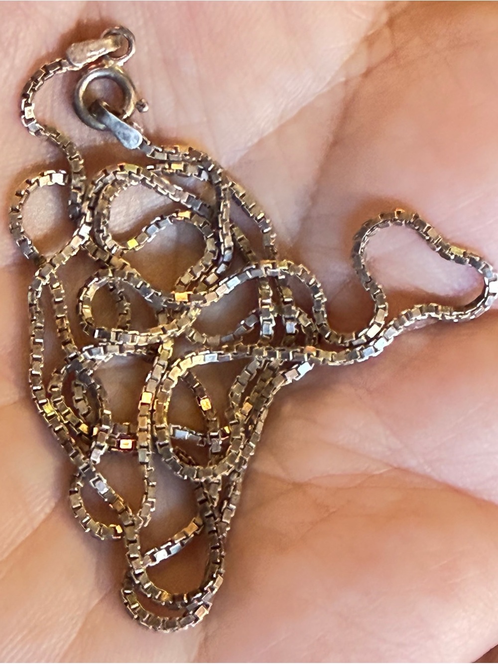 Vintage SU Italy 925 Sterling Silver 24" Box Chain Necklace - 5.74g